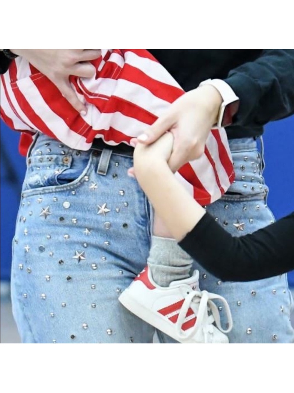Levi's Light Blue Studded  stars Ankle Jeans